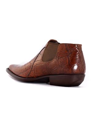 Brown Crocodile Print Leather Slip-On SONORA | 49537647573MARRONE