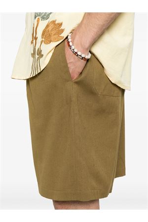 Shorts in misto cotone e lino verde AMARANTO | B6D0016MILITARE