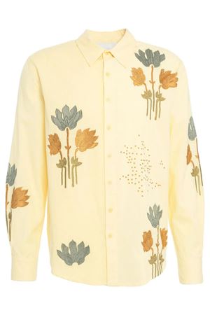 Yellow cotton-linen blend shirt AMARANTO | B6D0019GIALLO