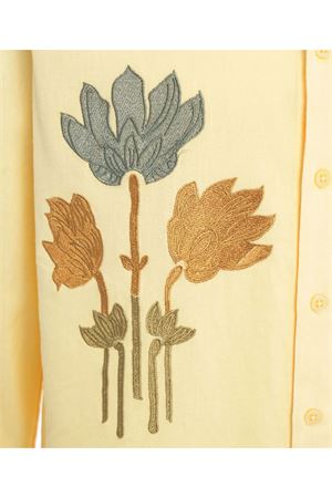Yellow cotton-linen blend shirt AMARANTO | B6D0019GIALLO