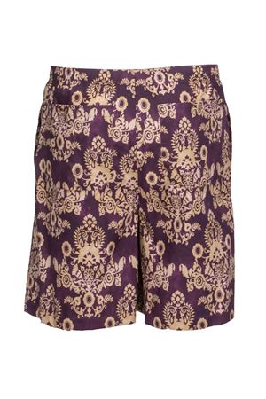 Bermuda in viscosa con fantasia barocco AMARANTO | B6D0037BAROQUE