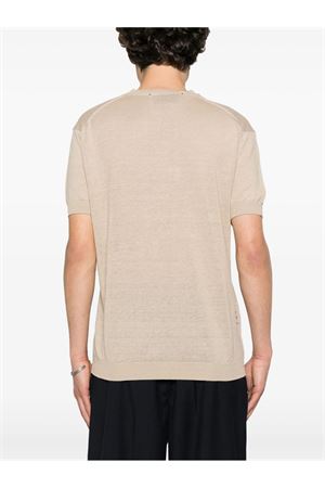 T-shirt in misto lino beige chiaro AMARANTO | B9D0009DLINO