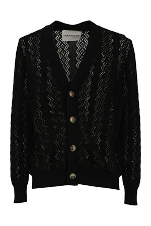 Cardigan in maglia di cotone nero AMARANTO | B9D0039DNERO