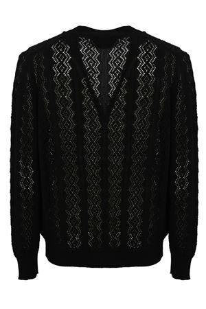 Cardigan in maglia di cotone nero AMARANTO | B9D0039DNERO