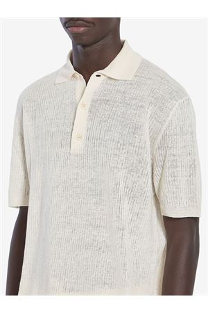 Polo in lino e cotone beige chiaro BARENA | KNU51103162500
