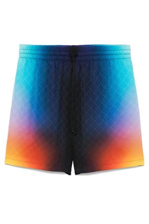 Shorts sfumati in seta blu navy CASABLANCA | MS25TR01202.