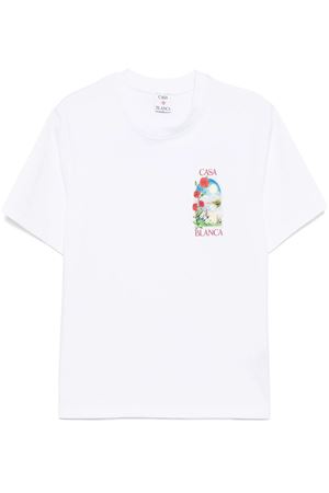 White cotton printed T-shirt CASABLANCA | WS25JTS04602.