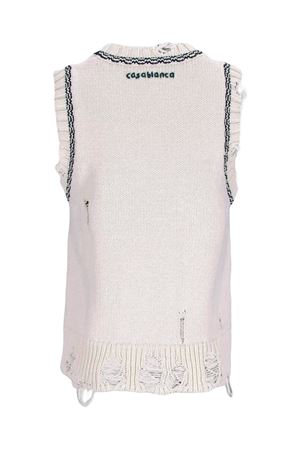 White cotton logo top CASABLANCA | WS25KW96001.