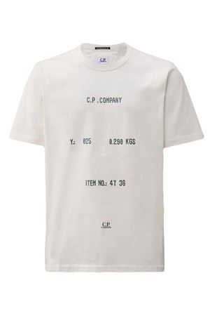 T-shirt in jersey di cotone bianco C.P.COMPANY | 18CMTS107A110301W103