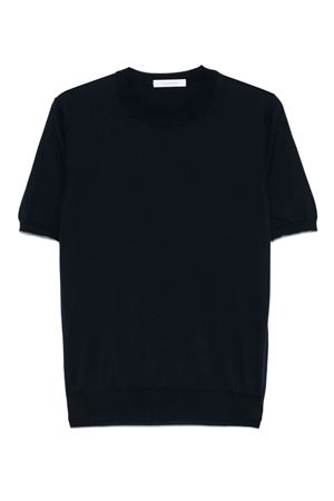 T-shirt in maglia fine blu navy CRUCIANI | UC5155810E91GC02Z0061