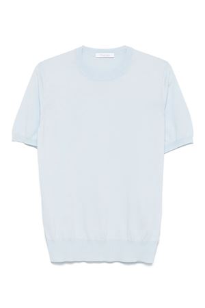 T-shirt in maglia fine azzurro CRUCIANI | UC5155810E91GC02Z0194