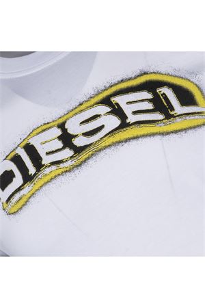Maglietta girocollo in cotone organico bianco DIESEL | A163970GRAI100