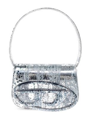 Borsa a spalla in pelle 1DR color argento DIESEL | X08396P8037HA589