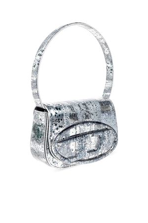 Borsa a spalla in pelle 1DR color argento DIESEL | X08396P8037HA589