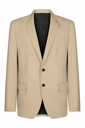 Beige cotton blend single-breasted blazer DONDUP | UJ900CS0183U718