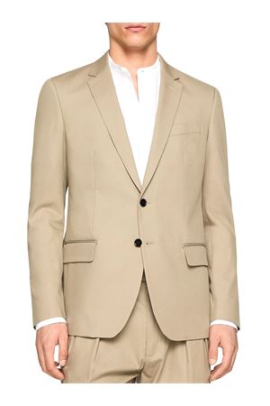 Beige cotton blend single-breasted blazer DONDUP | UJ900CS0183U718