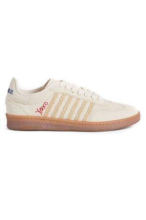 Light beige canvas Boxer sneakers DSQUARED | SNM0439003083555089