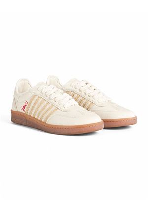 Light beige canvas Boxer sneakers DSQUARED | SNM0439003083555089
