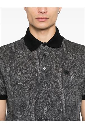 Black paisley-print polo shirt ETRO | MRMD0004AK472X0810