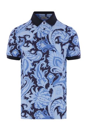 Blue paisley-print polo shirt ETRO | MRMD0004AK592X0883