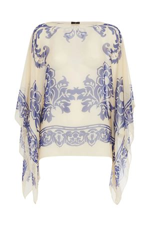 White silk crepe de Chine cape ETRO | WRJA0027AK884X0809