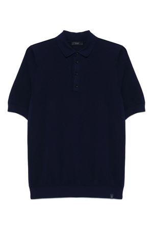 Navy blue cotton polo shirt FAY | NMMC1502370U806