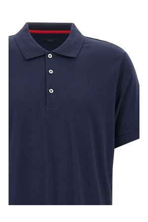 Polo in jersey di cotone blu navy FAY | NPMB2501340UCXU806