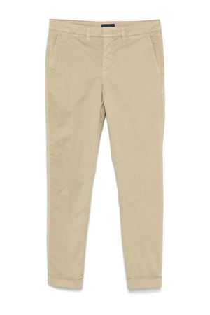 Pantaloni slim in gabardine grigio talpa FAY | NTM8650187TGURB210