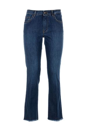 Jeans crop in denim di cotone blu FAY | NTW8650520LXCJU604