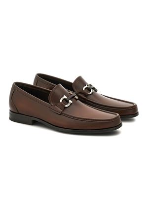 Brown calfskin loafer FERRAGAMO | 0778787MIDBROWNHICKORY