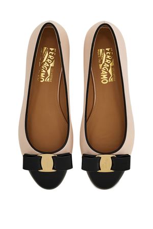 Pink Varina leather ballerina shoes FERRAGAMO | 0785404NERO