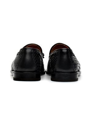 Black woven calfskin loafer HENDERSON | 74403PONERO