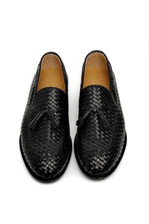 Black woven calfskin loafer HENDERSON | 74403PONERO