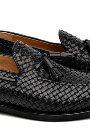 Black woven calfskin loafer HENDERSON | 74403PONERO