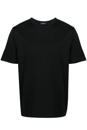 Black cotton blend lightweight-jersey T-shirt HERNO | JG000174U520039300