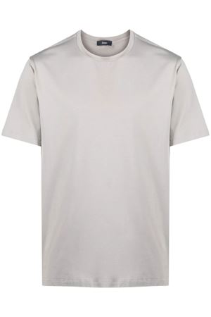 Grey cotton blend lightweight-jersey T-shirt HERNO | JG000174U520039408