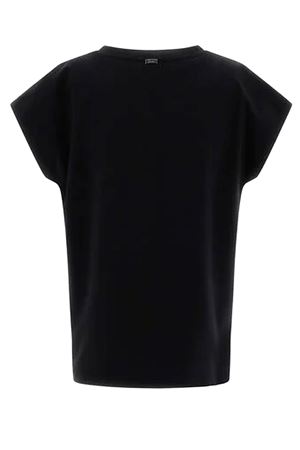 T-Shirt In Jersey Interlock Stretch Di Cotone Nero HERNO | JG000211D520099393