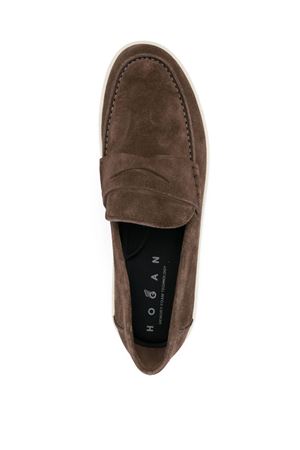 brown leather loafer HOGAN | HXM6470FS00BTMS610