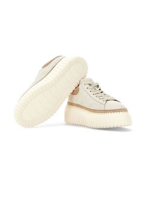beige leather sneakers HOGAN | HXW6590FC60N1M0CA9