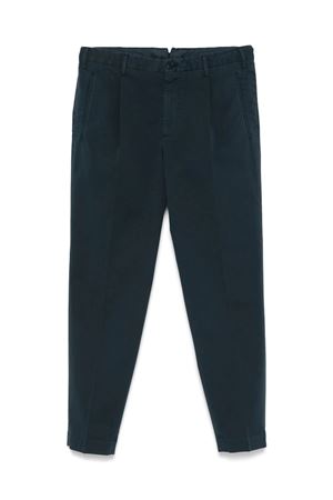 Navy blue pleat-detail trousers INCOTEX | ZR541W9098B822