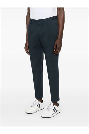 Navy blue pleat-detail trousers INCOTEX | ZR541W9098B822