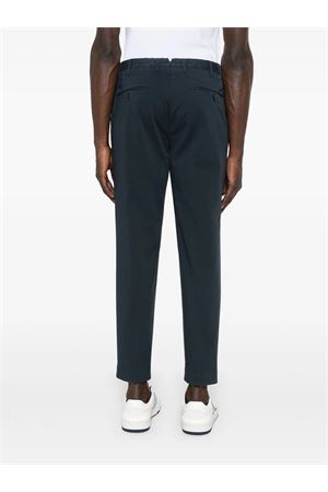 Navy blue pleat-detail trousers INCOTEX | ZR541W9098B822