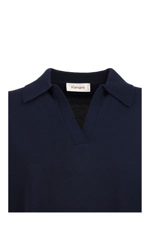 Polo rasata in cotone blu KANGRA | 15012600038