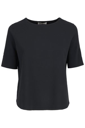 Maglia a maniche corte in viscosa stretch nero KANGRA | 19392100013