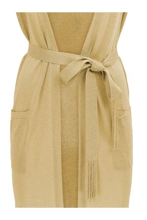 Cardigan lungo smanicato in lurex dorato KANGRA | 19700700006