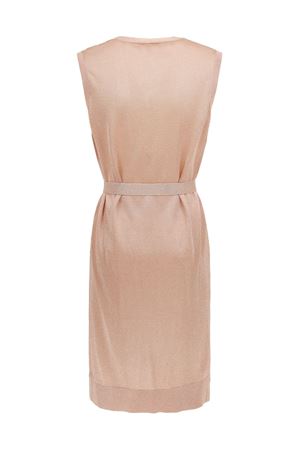 Cardigan lungo smanicato in lurex rosa KANGRA | 19700700008