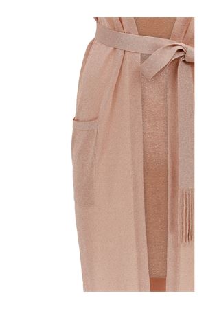 Cardigan lungo smanicato in lurex rosa KANGRA | 19700700008