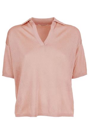 Polo a maniche corte in lurex rosa KANGRA | 19722600008