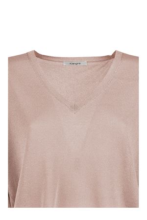 Maglia scollo a V in lurex rosa KANGRA | 19727700008
