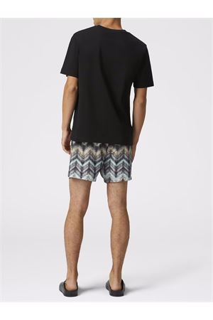 T-shirt girocollo in cotone nero MISSONI | US23WL0KBJ00IE93911